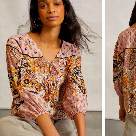Anthropologie Tops - Anthropologie NWT Kayleigh Embroidered Blouse Size L.